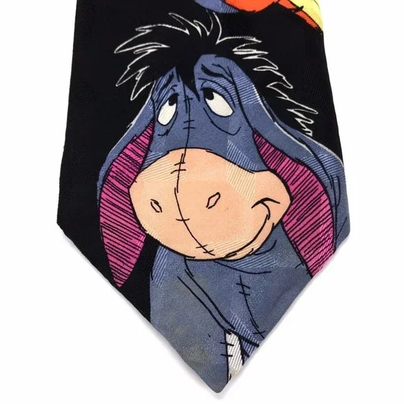 Disney Winnie The Pooh Tie Tigger Eeyore Friends EH Shepard 100% Silk Necktie - Picture 2 of 9